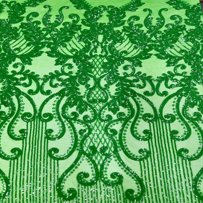 Alta Striped Damask Stretch Sequins Fabric