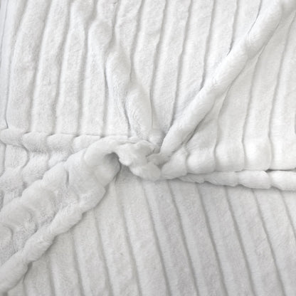 Striped Rabbit Soft Plush Short Pile Faux Fur Fabric