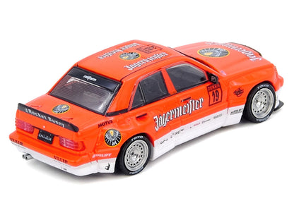 Pandem Rocket Bunny 190E #19 "Jagermeister" Orange and White 1/64 Diecast Model Car by Inno Models by Inno Models