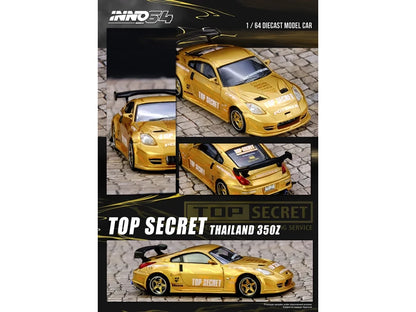 Nissan "Top Secret Thailand" 350Z RHD (Right Hand Drive) Gold Metallic with Graphics 1/64 Diecast Model Car by Inno Models by Inno Models
