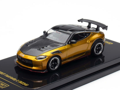 Nissan Fairlady Z Top Secret (RZ34) RHD (Right Hand Drive) Gold Metallic with Carbon Hood and Black Top 1/64 Diecast Model Car by Inno Models by Inno Models