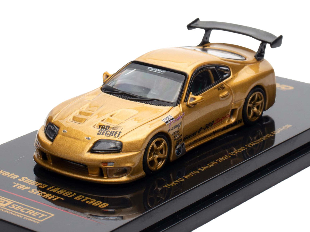 Toyota Supra (A80) "Top Secret" GT300 RHD (Right Hand Drive) Gold Metallic "Tokyo Auto Salon 2025 Event Exclusive" 1/64 Diecast Model Car by Inno Models by Inno Models