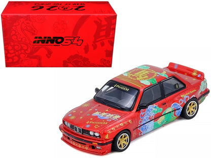Pandem Rocket Bunny E30 "Year of the Horse - Chinese New Year 2026 Special Edition" Red Metallic with Graphics Limited Edition to 8888 pieces Worldwide 1/64 Diecast Model Car by Inno Models by Inno Models