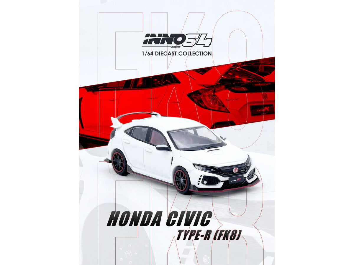 Honda Civic Type R (FK8) RHD (Right Hand Drive) White 1/64 Diecast Model Car by Inno Models by Inno Models