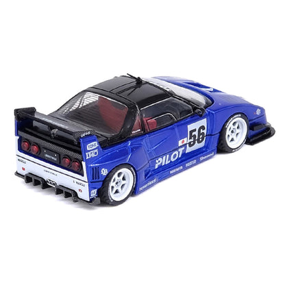Mazda AZ-1 Liberty Walk LB40 RHD (Right Hand Drive) #56 "Pilot" Blue with Black Top 1/64 Diecast Model Car by Inno Models by Inno Models