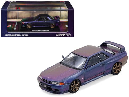 Nissan Skyline GT-R (R32) RHD (Right Hand Drive) Midnight Purple Metallic "Australian Special Edition" 1/64 Diecast Model Car by Inno Models by Inno Models