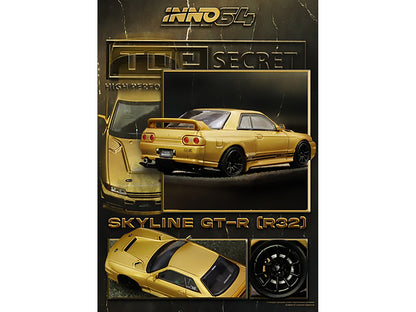 Nissan Skyline "Top Secret" BNR32 GT-R (650R) RHD (Right Hand Drive) Gold Metallic 1/64 Diecast Model Car by Inno Models by Inno Models