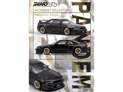 Nissan Skyline GT-R (BCNR33) RHD (Right Hand Drive) "Pandem - Rocket Bunny" Black 1/64 Diecast Model Car by Inno Models by Inno Models