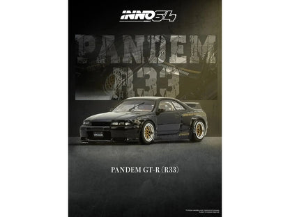 Nissan Skyline GT-R (BCNR33) RHD (Right Hand Drive) "Pandem - Rocket Bunny" Black 1/64 Diecast Model Car by Inno Models by Inno Models