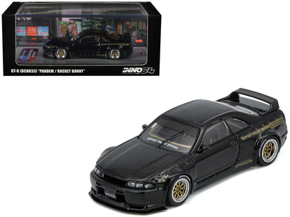 Nissan Skyline GT-R (BCNR33) RHD (Right Hand Drive) "Pandem - Rocket Bunny" Black 1/64 Diecast Model Car by Inno Models by Inno Models