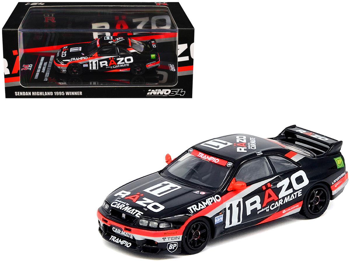 Nissan Skyline GT-R (R33) RHD (Right Hand Drive) #11 "Razo Trampio" N1 Super Endurance Series "Sedan Highland" (1995) 1/64 Diecast Model Car by Inno Models by Inno Models