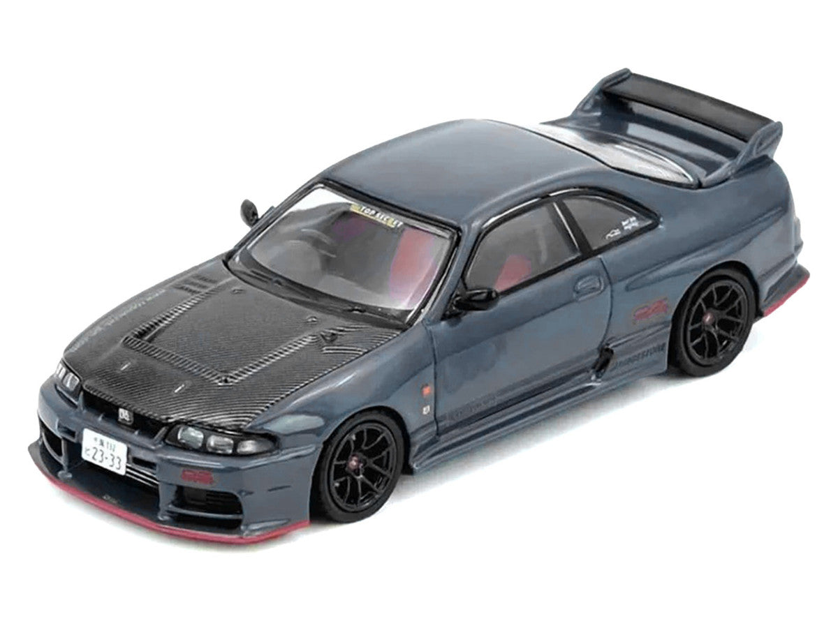 Nissan Top Secret Skyline GT-R (BCNR33) RHD (Right Hand Drive) Stealth Gray with Carbon Hood "Tokyo Auto Salon Hong Kong 2025 Event Edition" 1/64 Diecast Model Car by Inno Models by Inno Models