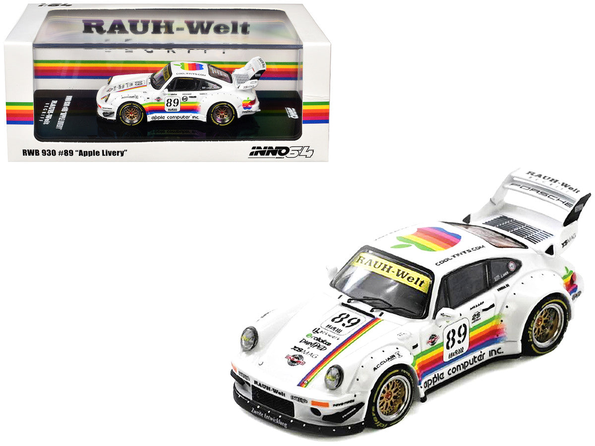 RWB 930 #89 "Apple Livery" White with Stripes 1/64 Diecast Model Car by Inno Models by Inno Models