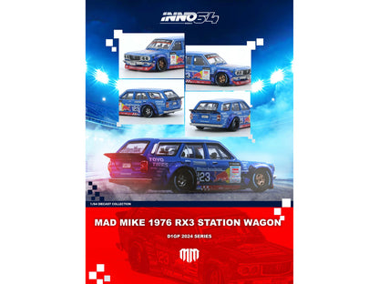 1976 Mazda RX3 Station Wagon RHD (Right Hand Drive) #12 "Mad" Mike Whiddett "D1 Grand Prix" (2024) 1/64 Diecast Model Car by Inno Models by Inno Models