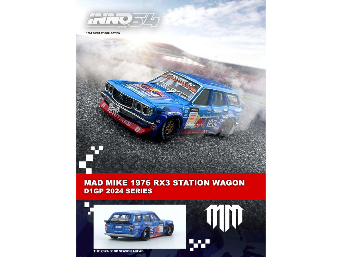 1976 Mazda RX3 Station Wagon RHD (Right Hand Drive) #12 "Mad" Mike Whiddett "D1 Grand Prix" (2024) 1/64 Diecast Model Car by Inno Models by Inno Models