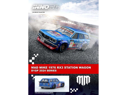 1976 Mazda RX3 Station Wagon RHD (Right Hand Drive) #12 "Mad" Mike Whiddett "D1 Grand Prix" (2024) 1/64 Diecast Model Car by Inno Models by Inno Models