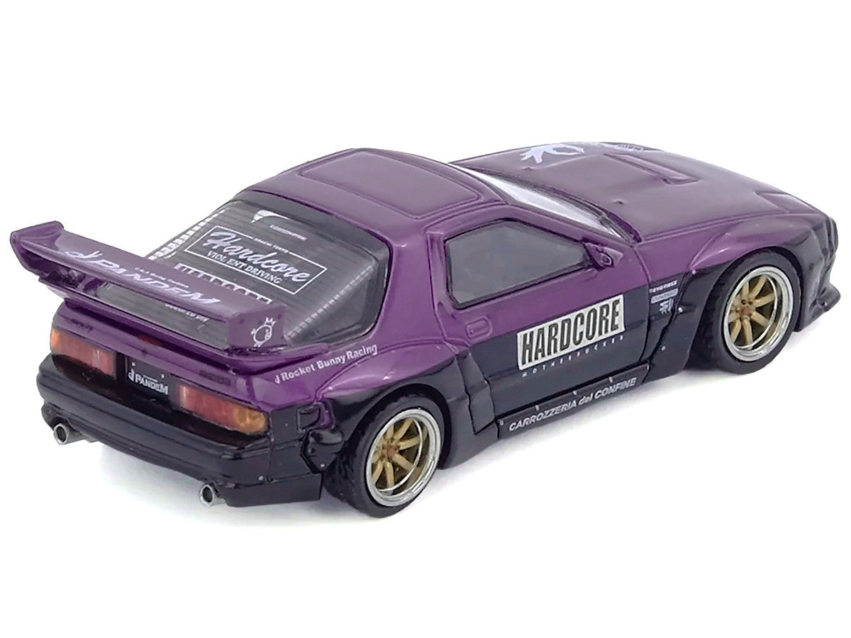 Mazda RX7 (FC3S) "Pandem Rocket Bunny" Kit Purple Metallic and Black 1/64 Diecast Model Car by Inno Models by Inno Models