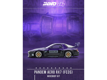Mazda RX7 (FC3S) "Pandem Rocket Bunny" Kit Purple Metallic and Black 1/64 Diecast Model Car by Inno Models by Inno Models