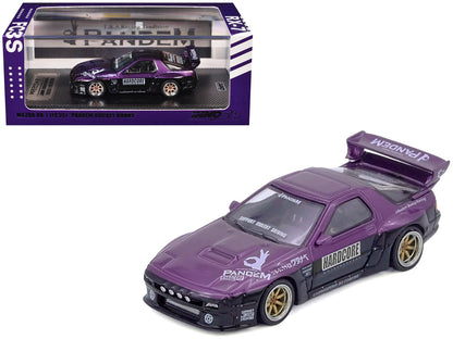 Mazda RX7 (FC3S) "Pandem Rocket Bunny" Kit Purple Metallic and Black 1/64 Diecast Model Car by Inno Models by Inno Models