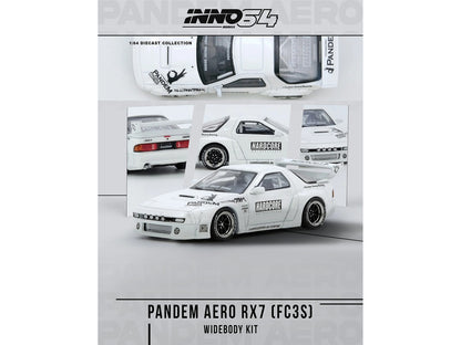 Mazda RX7 (FC3S) "Pandem Aero" Widebody Kit White with Graphics 1/64 Diecast Model Car by Inno Models by Inno Models