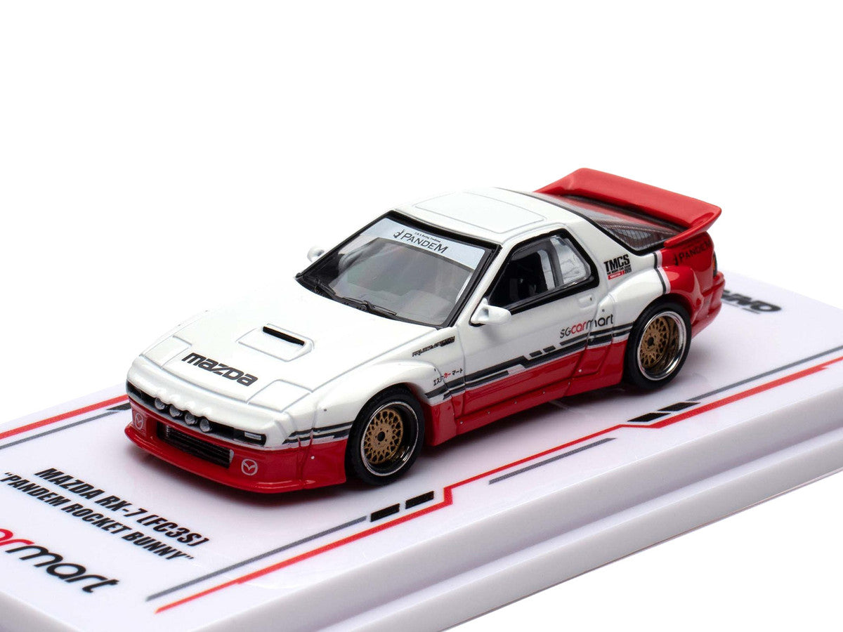 Mazda RX-7 (FC3S) "Pandem Rocket Bunny" White and Red with Black Stripes "The Model Car Show Singapore 2025 Event Edition" 1/64 Diecast Model Car by Inno Models by Inno Models