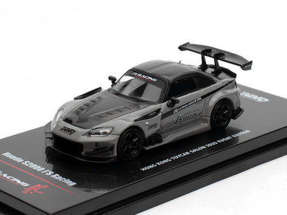 Honda S2000 RHD (Right Hand Drive) "J's Racing" Gray with Carbon Hood and Top "Hong Kong Toycar Salon 2025 Event Edition" 1/64 Diecast Model Car by Inno Models by Inno Models