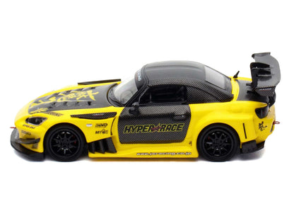 Honda S2000 RHD (Right Hand Drive) "J's Racing" Yellow with Carbon Hood and Top with Graphics "Tokyo Auto Salon Kuala Lumpur 2025 Event Edition" 1/64 Diecast Model Car by Inno Models by Inno Models