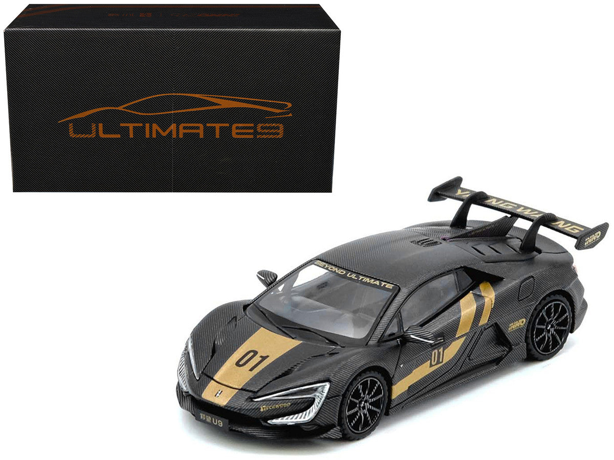 Yangwang U9 #01 Carbon Fiber with Gold Stripes "APA XPO 2025 Event Edition" 1/64 Diecast Model Car by Inno Models by Inno Models