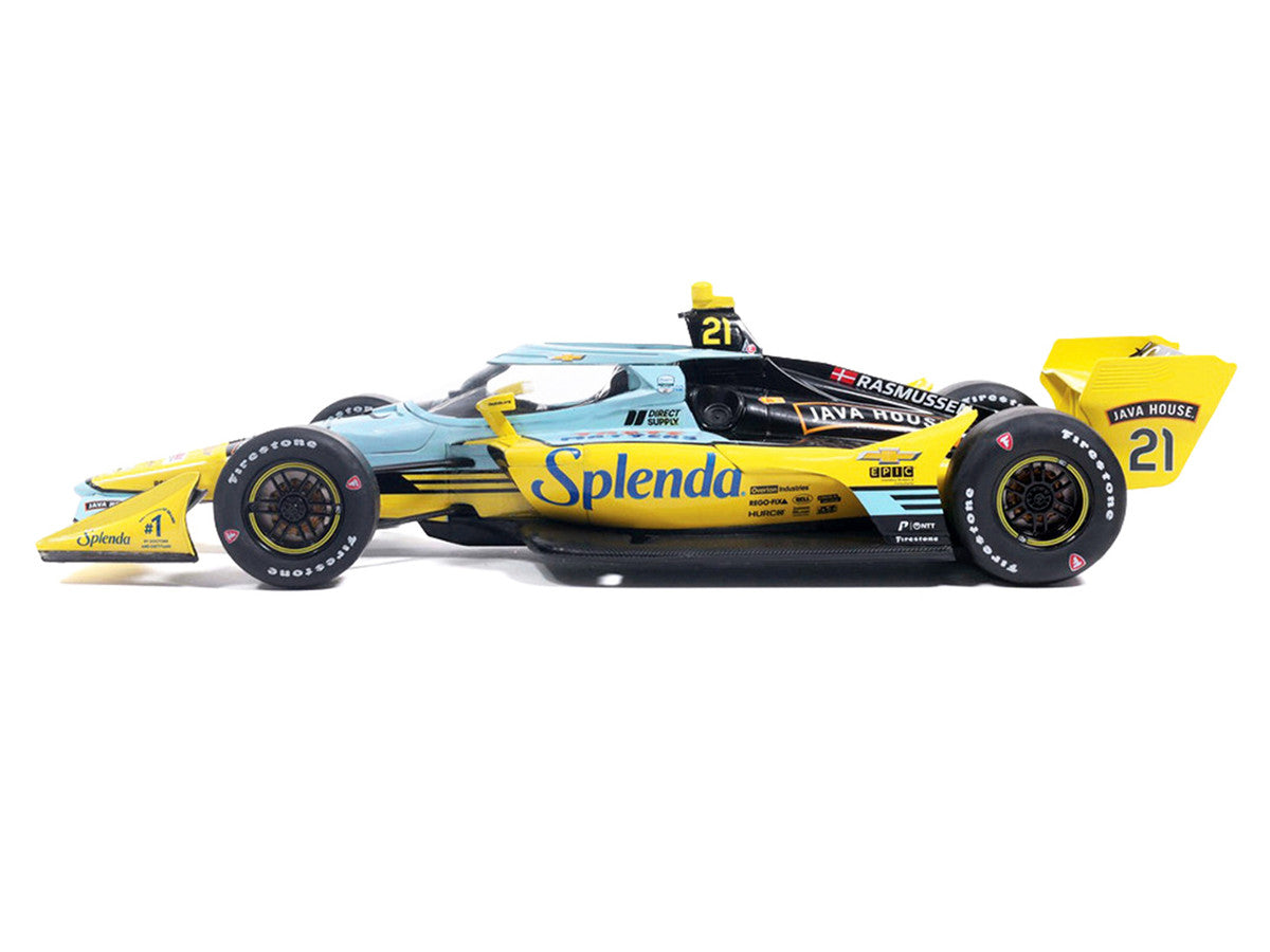 Dallara IndyCar #21 Christian Rasmussen "Splenda" Ed Carpenter Racing (Road Course Configuration) "NTT IndyCar Series" (2026) 1/18 Diecast Model Car by IXO Models by IXO