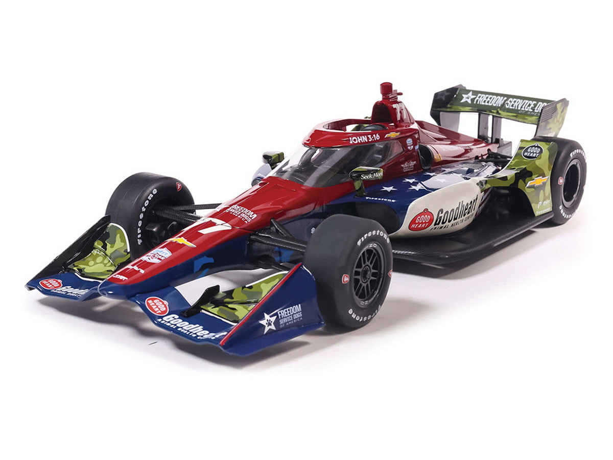 Dallara IndyCar #77 Sting Ray Robb "Goodheart Animal Health Center" Juncos Hollinger Racing (Road Course Configuration) "NTT IndyCar Series" (2026) 1/18 Diecast Model Car by IXO Models by IXO