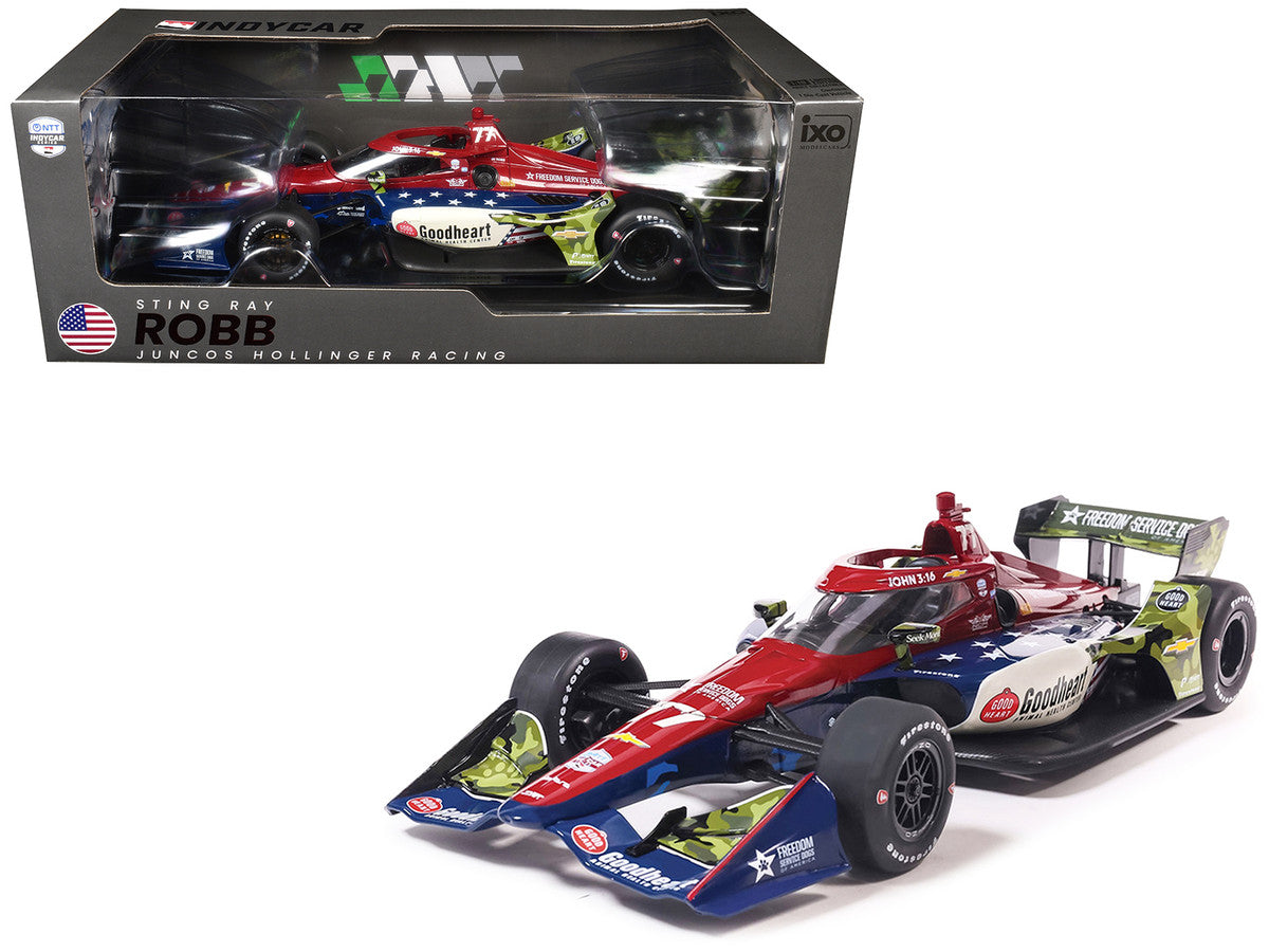 Dallara IndyCar #77 Sting Ray Robb "Goodheart Animal Health Center" Juncos Hollinger Racing (Road Course Configuration) "NTT IndyCar Series" (2026) 1/18 Diecast Model Car by IXO Models by IXO