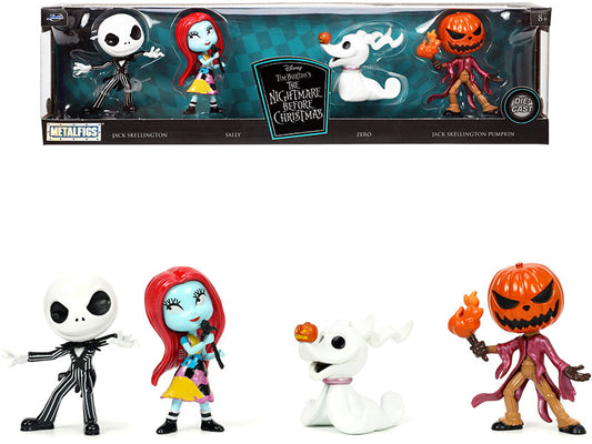 Set of 4 Diecast Figurines (2.5") Tim Burton's "The Nightmare Before Christmas" "Metalfigs" Series by Jada by Jada
