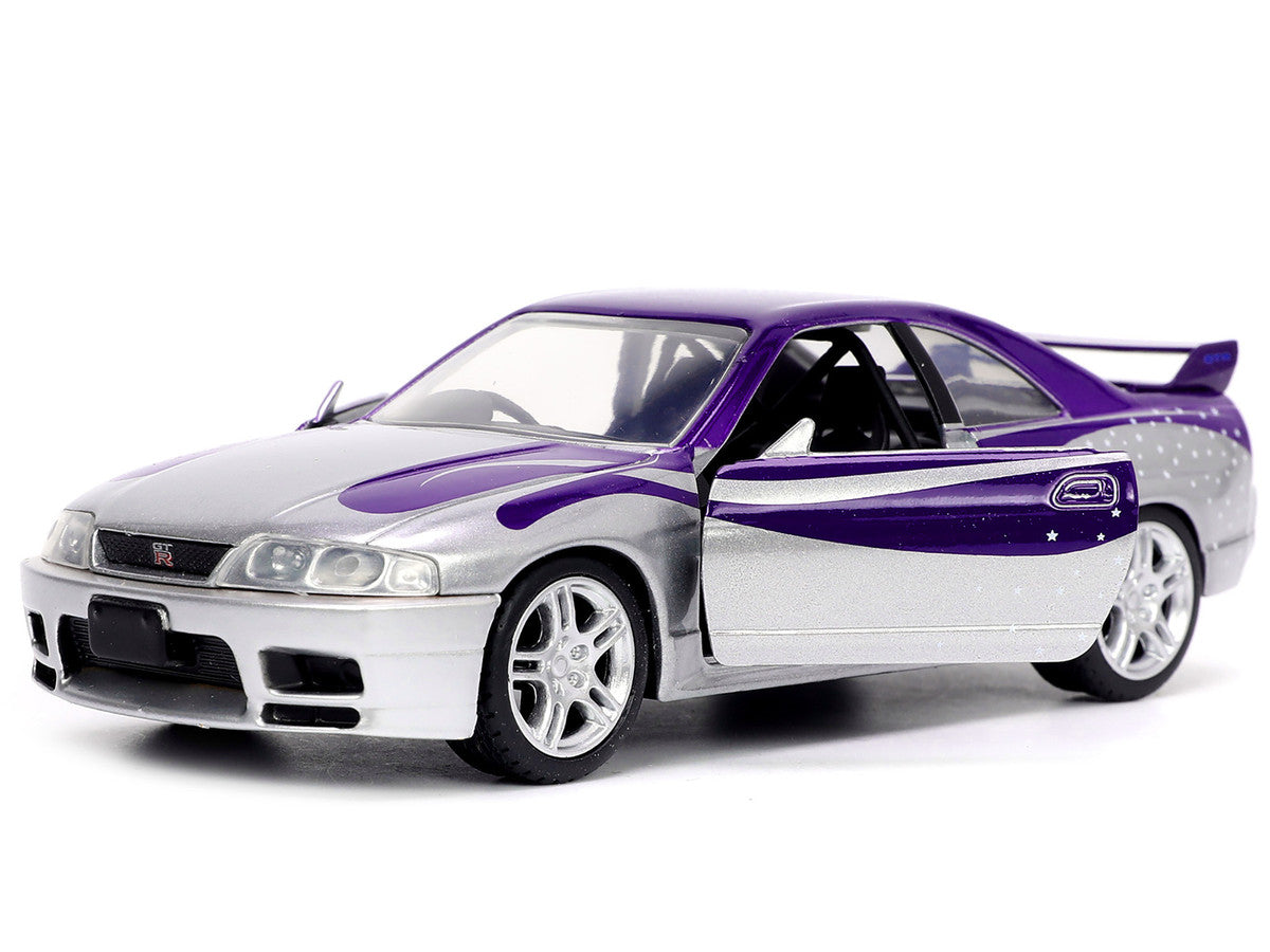 1995 Nissan Skyline GT-R (BCNR33) Purple and Silver Metallic "Fast & Furious" Series 1/32 Diecast Model Car by Jada by Jada