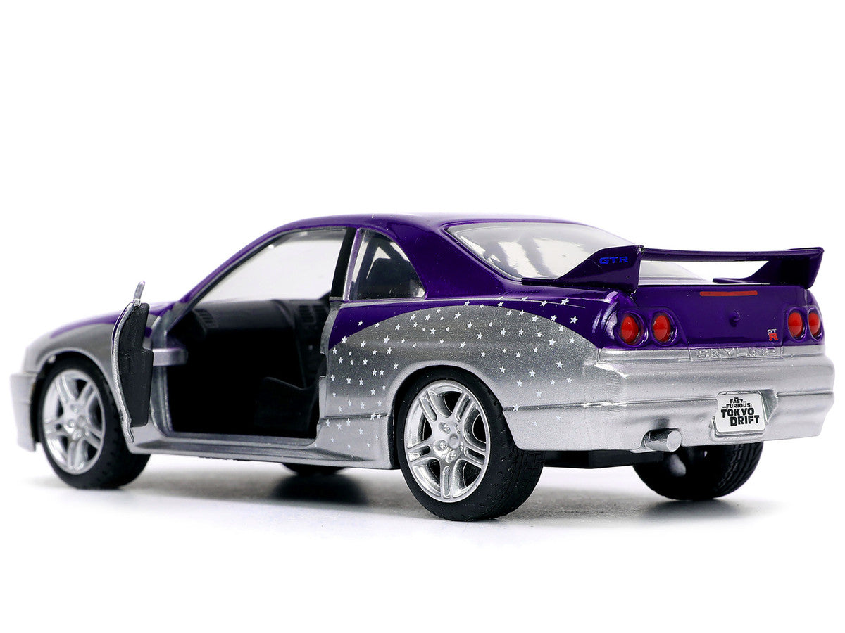 1995 Nissan Skyline GT-R (BCNR33) Purple and Silver Metallic "Fast & Furious" Series 1/32 Diecast Model Car by Jada by Jada