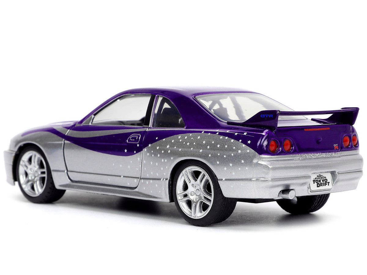 1995 Nissan Skyline GT-R (BCNR33) Purple and Silver Metallic "Fast & Furious" Series 1/32 Diecast Model Car by Jada by Jada