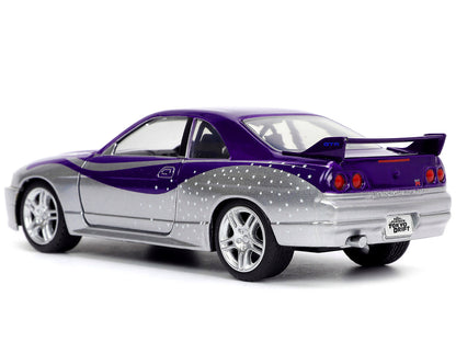 1995 Nissan Skyline GT-R (BCNR33) Purple and Silver Metallic "Fast & Furious" Series 1/32 Diecast Model Car by Jada by Jada