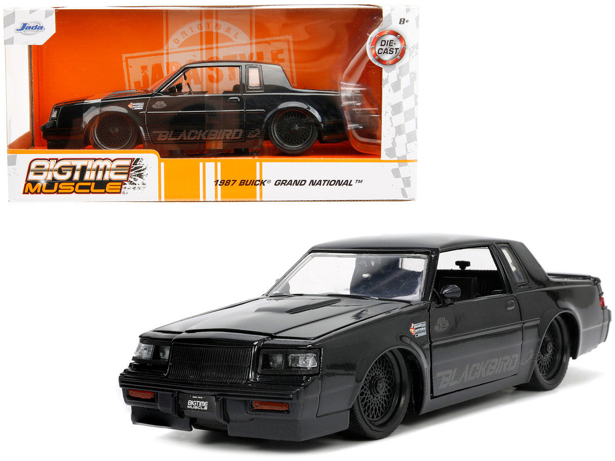 1987 Buick Grand National Black Metallic "Blackbird" "Bigtime Muscle" Series 1/24 Diecast Model Car by Jada by Jada
