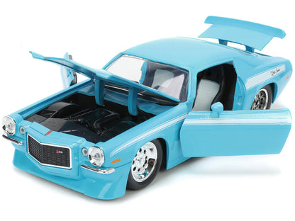 1971 Chevrolet Camaro Z/28 Light Blue with White Stripes "Bigtime Muscle" Series 1/24 Diecast Model Car by Jada by Jada