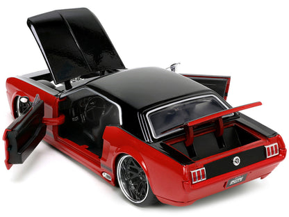 1965 Ford Mustang Custom Red and Black "Bigtime Muscle" Series 1/24 Diecast Model Car by Jada by Jada