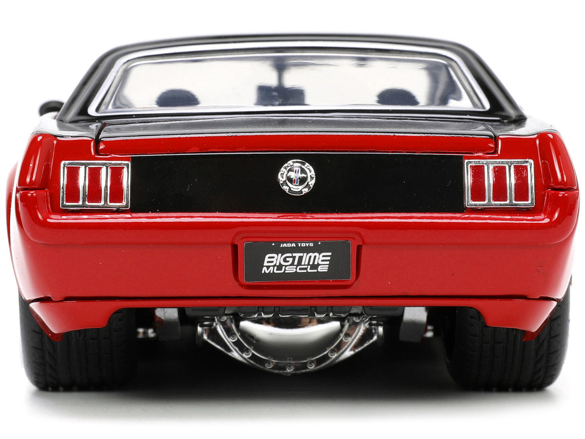 1965 Ford Mustang Custom Red and Black "Bigtime Muscle" Series 1/24 Diecast Model Car by Jada by Jada