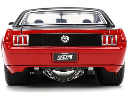 1965 Ford Mustang Custom Red and Black "Bigtime Muscle" Series 1/24 Diecast Model Car by Jada by Jada