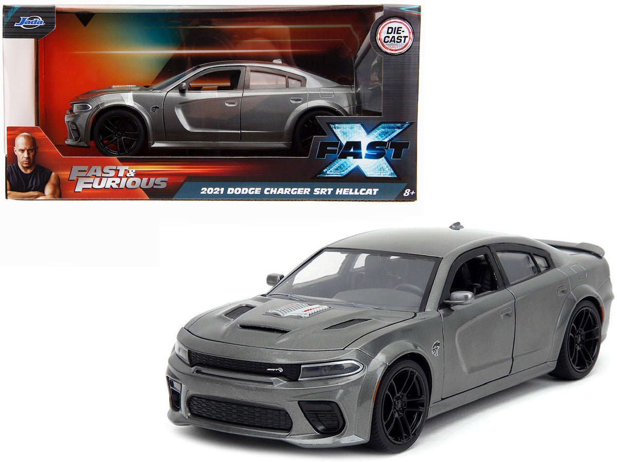 2021 Dodge Charger SRT Hellcat Gray Metallic "Fast X" (2023) Movie "Fast & Furious" Series 1/24 Diecast Model Car by Jada by Jada