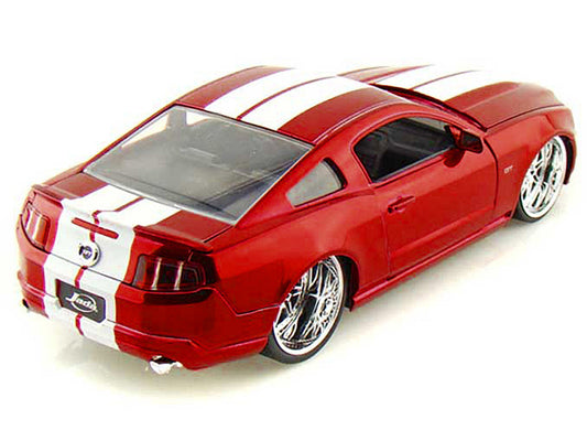 2010 Ford Mustang GT Red Metallic with White Stripes "Bigtime Muscle" Series 1/24 Diecast Model Car by Jada by Jada