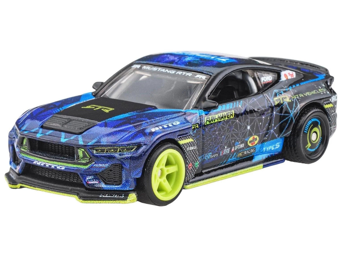 2024 Ford Mustang RTR Spec 5-FD Dark Blue with Graphics "Circuit Legends" Series Diecast Model Car by Hot Wheels by Hotwheels