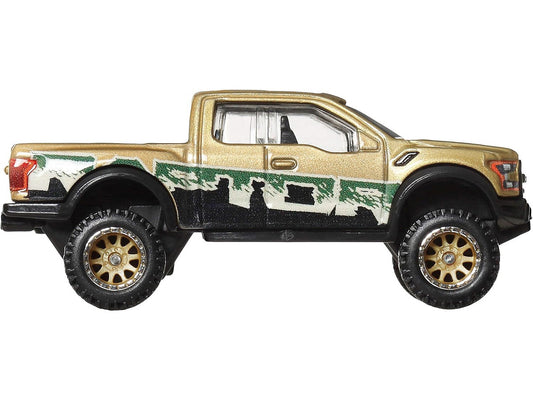 2017 Ford F-150 Raptor Pickup Truck Gold Metallic with Graphics "HW Off Road" Series Diecast Model Car by Hot Wheels by Hotwheels