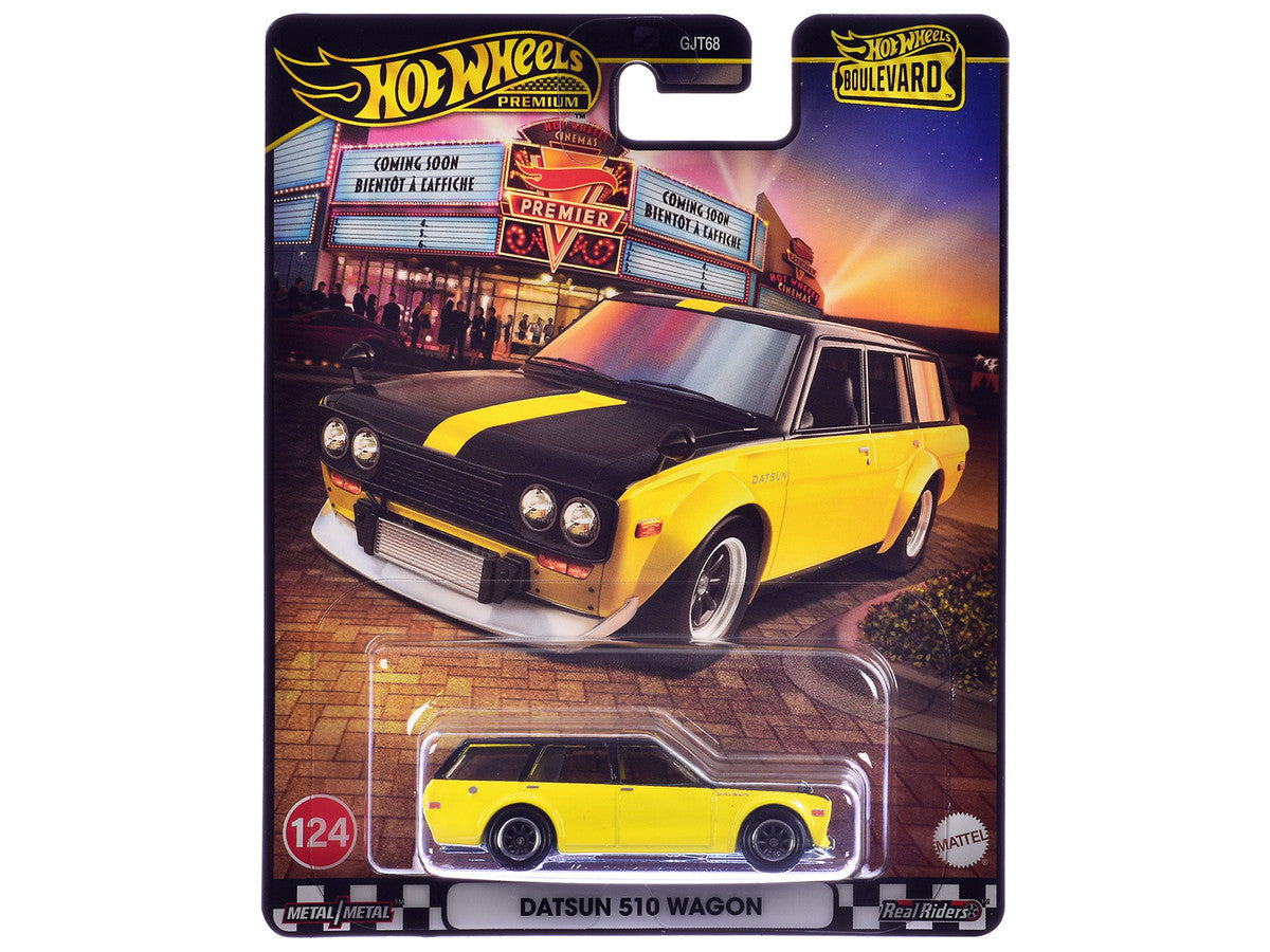Datsun 510 Wagon Yellow and Black "Boulevard" Series Diecast Model Car by Hot Wheels by Hotwheels