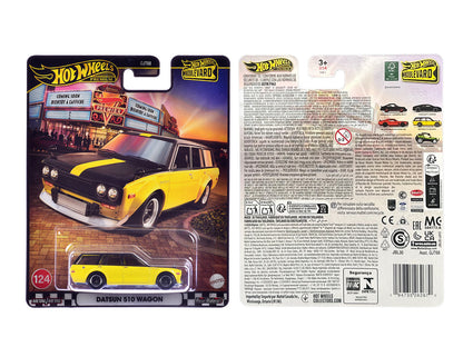 Datsun 510 Wagon Yellow and Black "Boulevard" Series Diecast Model Car by Hot Wheels by Hotwheels