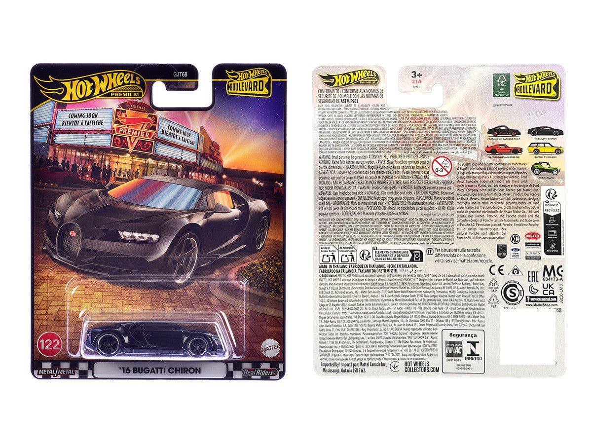 2016 Bugatti Chiron Black "Boulevard" Series Diecast Model Car by Hot Wheels by Hotwheels