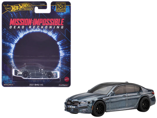 2021 BMW M5 Gray Metallic with Black Top "Mission: Impossible – Dead Reckoning" (2023) Movie "Pop Culture" Series Diecast Model Car by Hot Wheels by Hotwheels