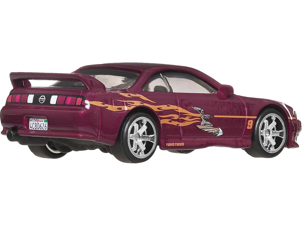 Nissan 240SX (S14) RHD (Right Hand Drive) Maroon with Graphics "The Fast and the Furious" (2001) Movie "Fast & Furious" Series Diecast Model Car by Hot Wheels by Hotwheels